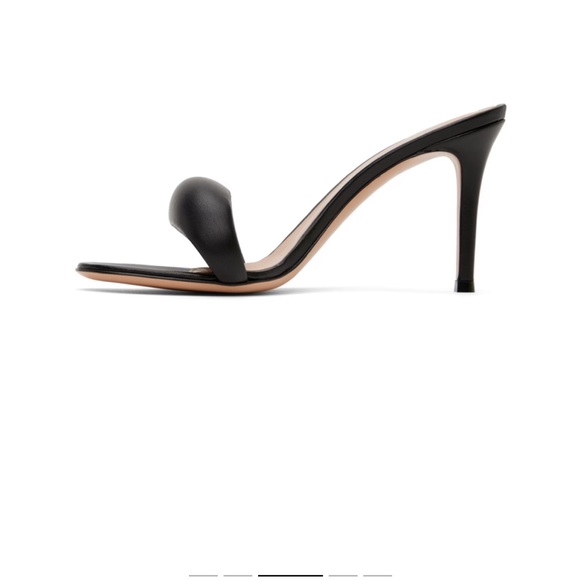 Gianvito Rossi Shoes - Gianvito Rossi Black Leather Mules Black Bijoux 85 Heeled Sandals Size 36